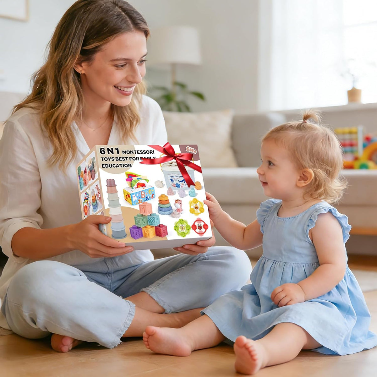 Juguetes Montessori para bebés de 6 a 12 a 18 meses, 6 en 1, juguete