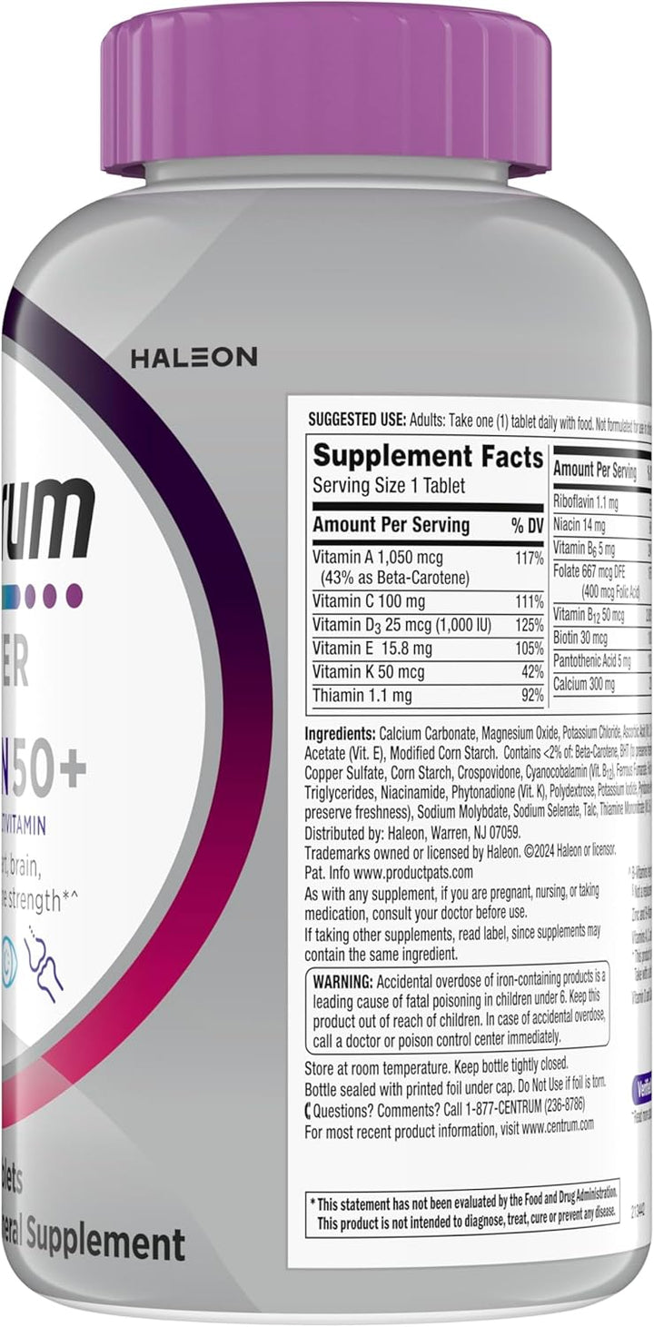 Centrum Silver - Multivitamínico para mujeres 50 Plus