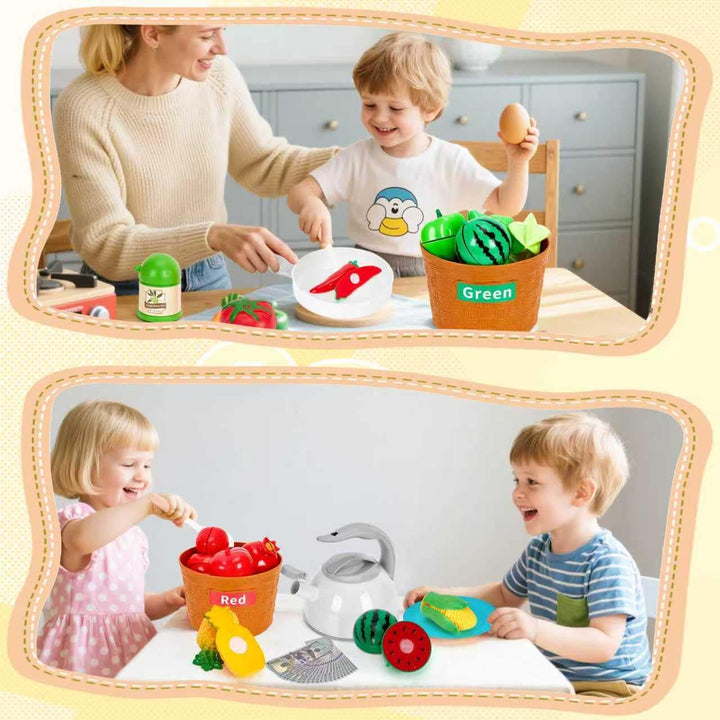 90 piezas de accesorios de juego de cocina, juego de cocina simulad...