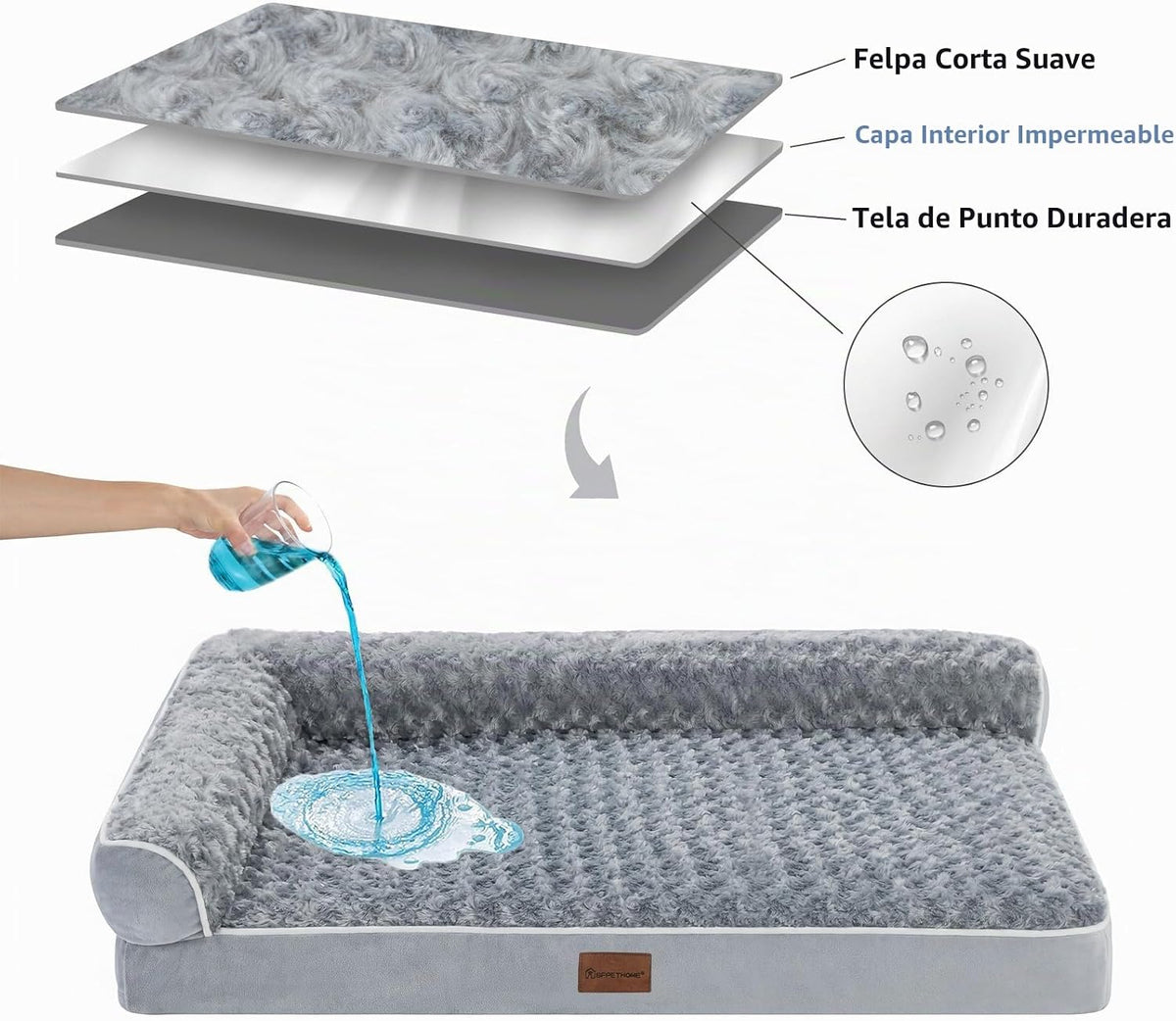 Cama ortopédica lavable para perros, sofá para dormir para perros