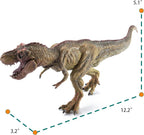 Juego de 2 piezas de dinosaurios, tiranosaurio Rex grande de 15.7 pulgadas y T-rex realista de 12.2 pulgadas, figura de acción de dinosaurio educativa modelo animal de vida silvestre, ideal para coleccionista, recuerdo de fiesta, regalos de cumpleaños
