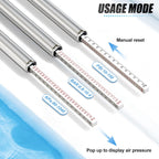 MEANLIN MEASURE Medidor de presión de neumáticos tipo doble recto, manómetro de aire de doble cabeza, 10 piezas, rango de presión de 10 a 150 psi(adecuado para camiones, etc.