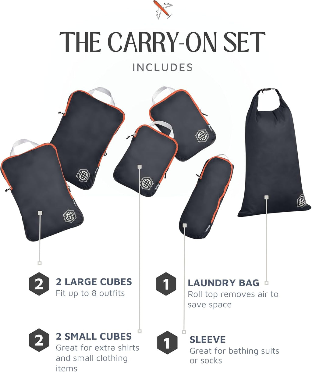 TRIPPED Travel Gear Paquete de 6 cubos de compresión para equipaje de mano