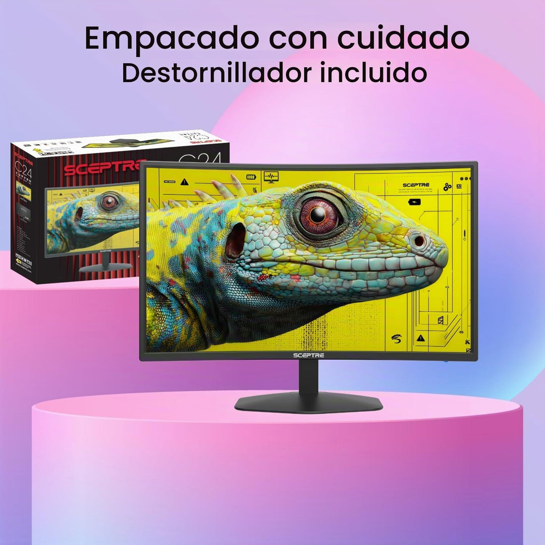 Sceptre - Monitor curvo para juegos Prime de 24 pulgadas 1080p 1500...