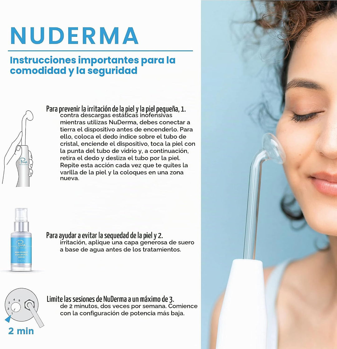 NuDerma - Varita de terapia profesional para la piel - Máquina port...