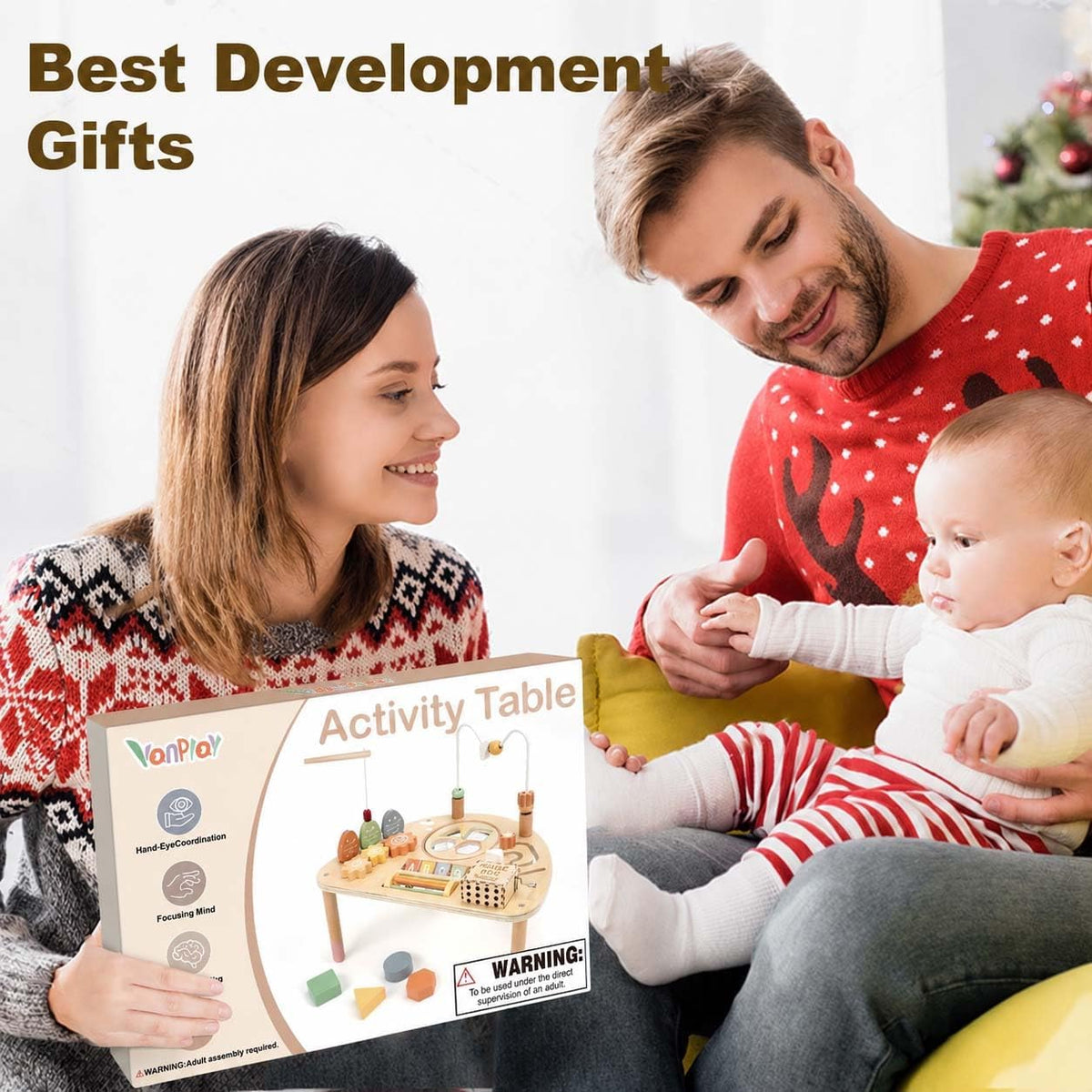 Mesa de Actividad para Niños de 1 Año, Juguetes Montessori para Niñas y Niños de 1 a 2 Años, Regalos, Mesa de Juego Sensorial de Madera 8 en 1 para Niños Pequeños de 1 a 3 Años, Juguetes Educativos