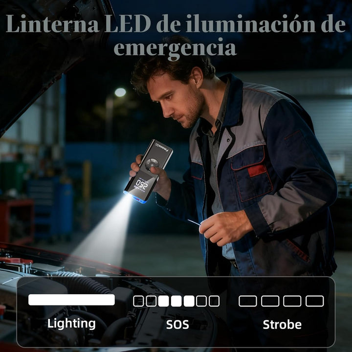 Inflador de neumáticos, compresor de aire portátil, 160 PSI de pote...