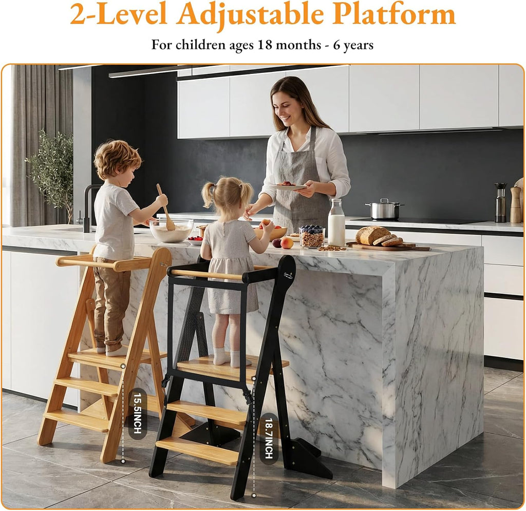 COSYLAND: Tablero para Niños Pequeños de Pie, Escalón Plegable para Niños Pequeños, Escalón de Cocina para Niños