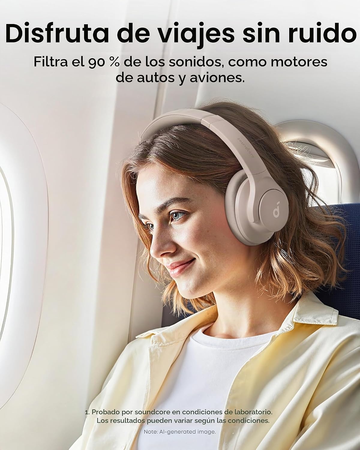 Soundcore by Anker Q20i Hybrid Active Noise Cancelling Headphones, Taupe