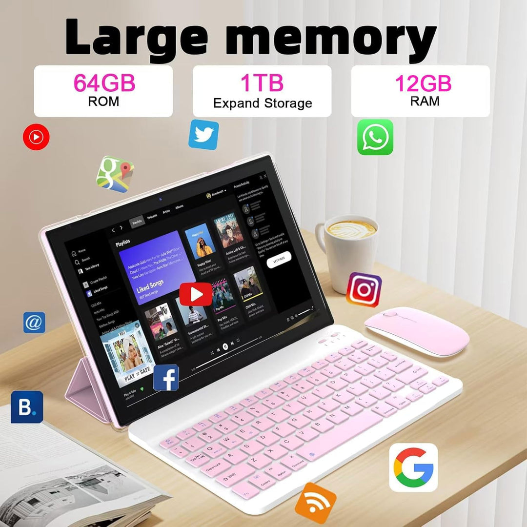 IWEGGO Tableta Android 15, de 10 pulgadas 12GB RAM+64GB ROM\/ 1TB E...