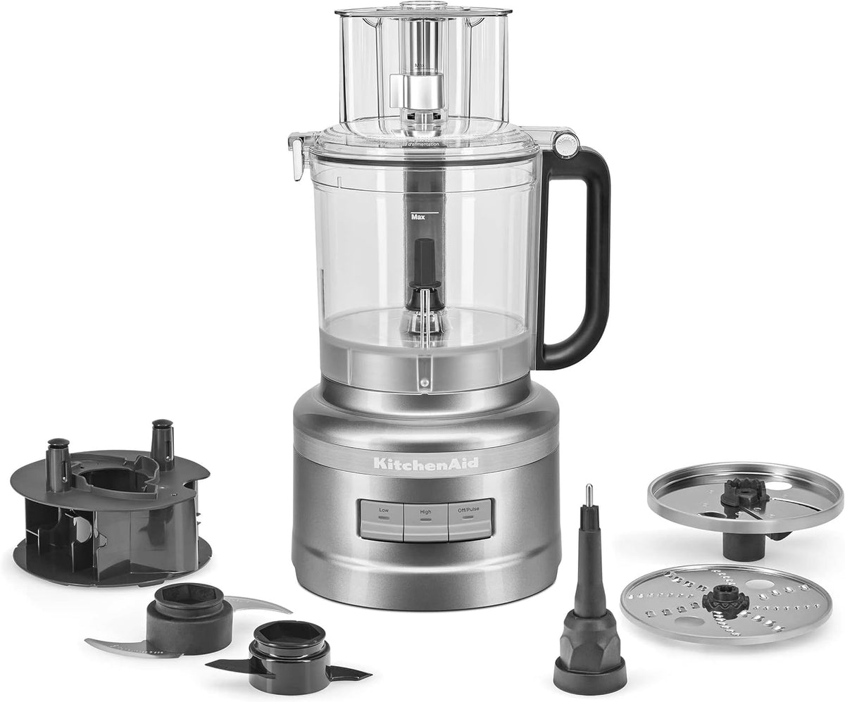 KitchenAid - Procesador de alimentos de 13 tazas, KFP1318, contorno plateado