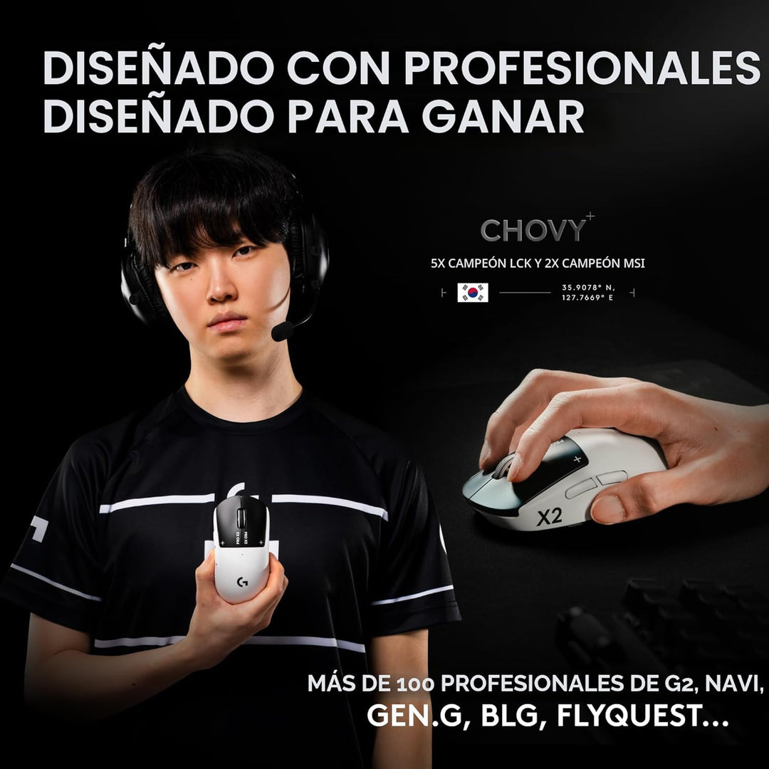 Logitech G PRO X2 SUPERSTRIKE Mouse inalámbrico para juegos: interr...
