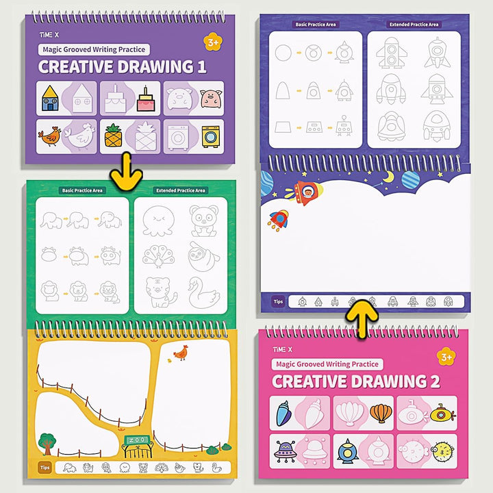 TIME X Magic Grooved Writing Practice Books Libros de