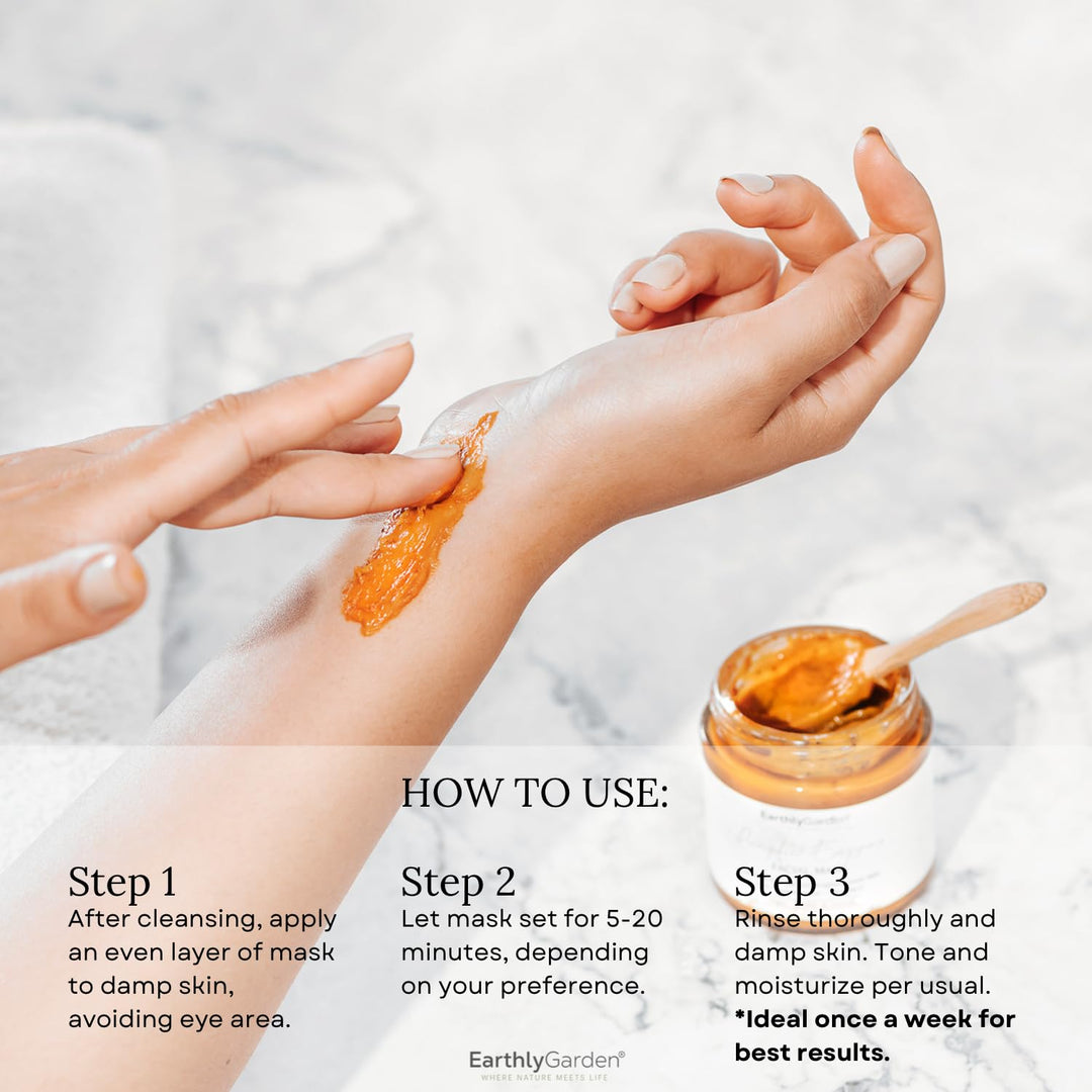 EarthlyGarden Máscara facial exfoliante con enzima de calabaza, tra...
