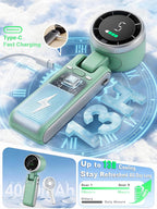 KIMWIND Ventilador turbo portátil de mano, viento de 5 engranajes,...
