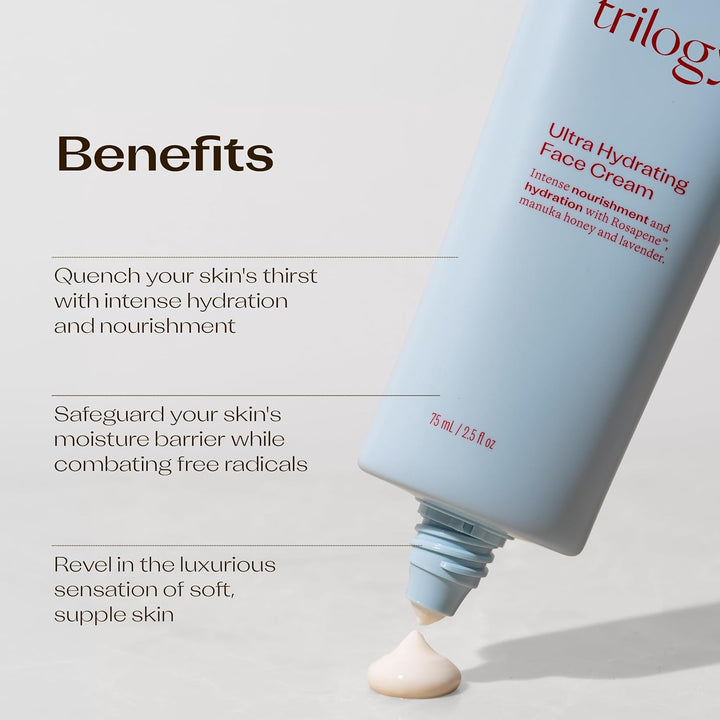Trilogy Crema facial ultra hidratante, 2.5 onzas líquidas, para pie...