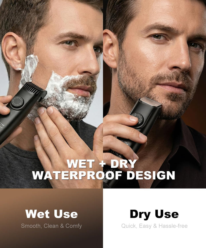 TEPOTZ Recortadora de barba al vacío para hombres, sin ensuciar, es...