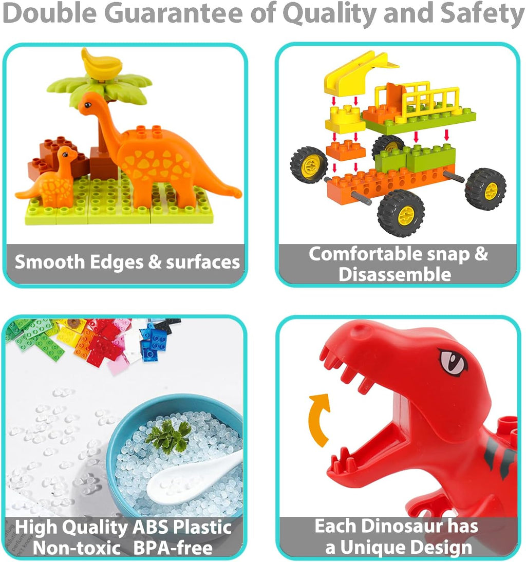 Bloques de construcción para niños pequeños de 3 a 5 años, juguetes de dinosaurio