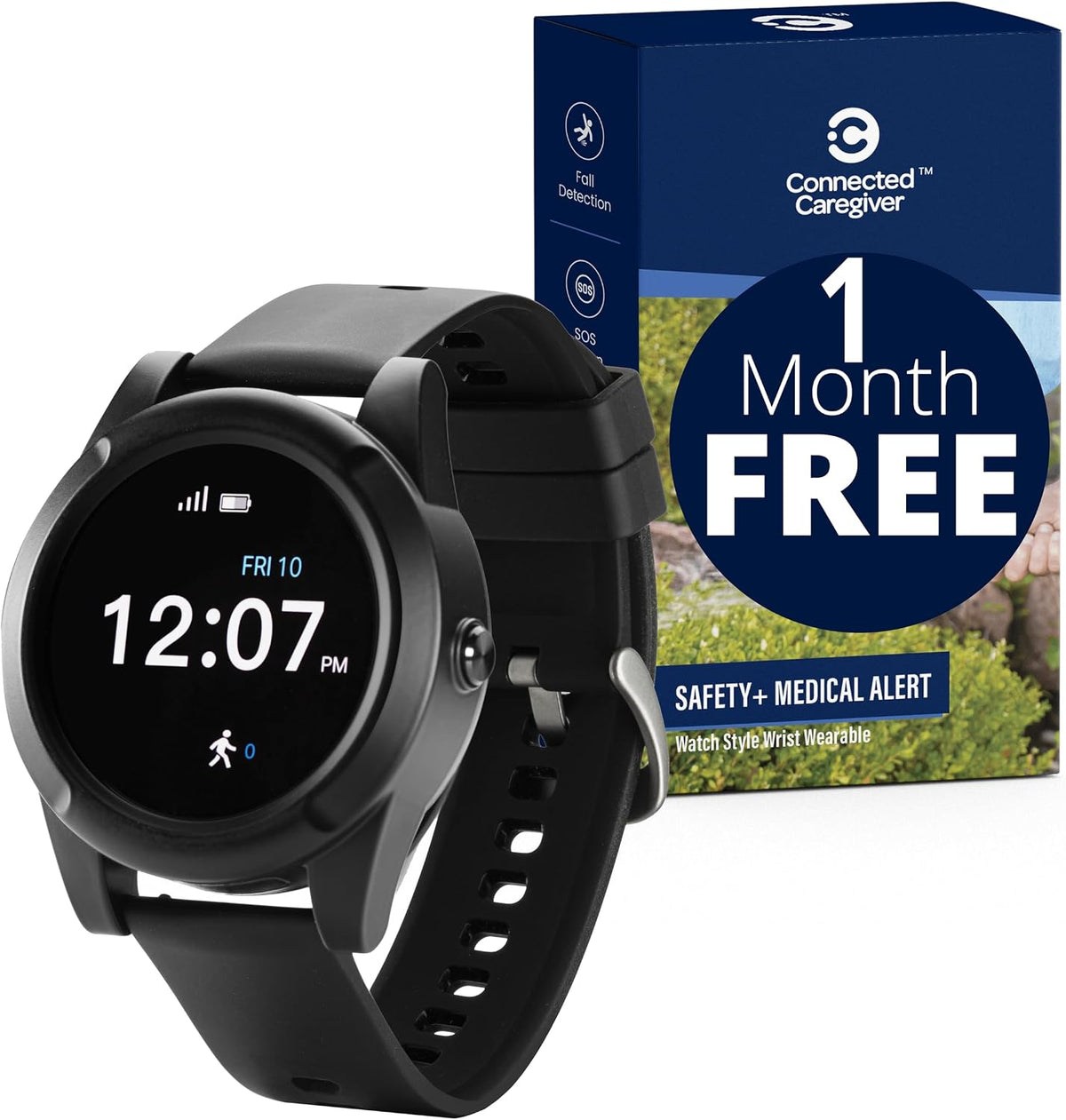 Safety+ 4G Sistema de alerta médica para personas mayores: reloj inteligente, detección de caídas, monitoreo 24/7, ubicación WiFi, botón SOS, pequeño, liviano, (llamar para activar