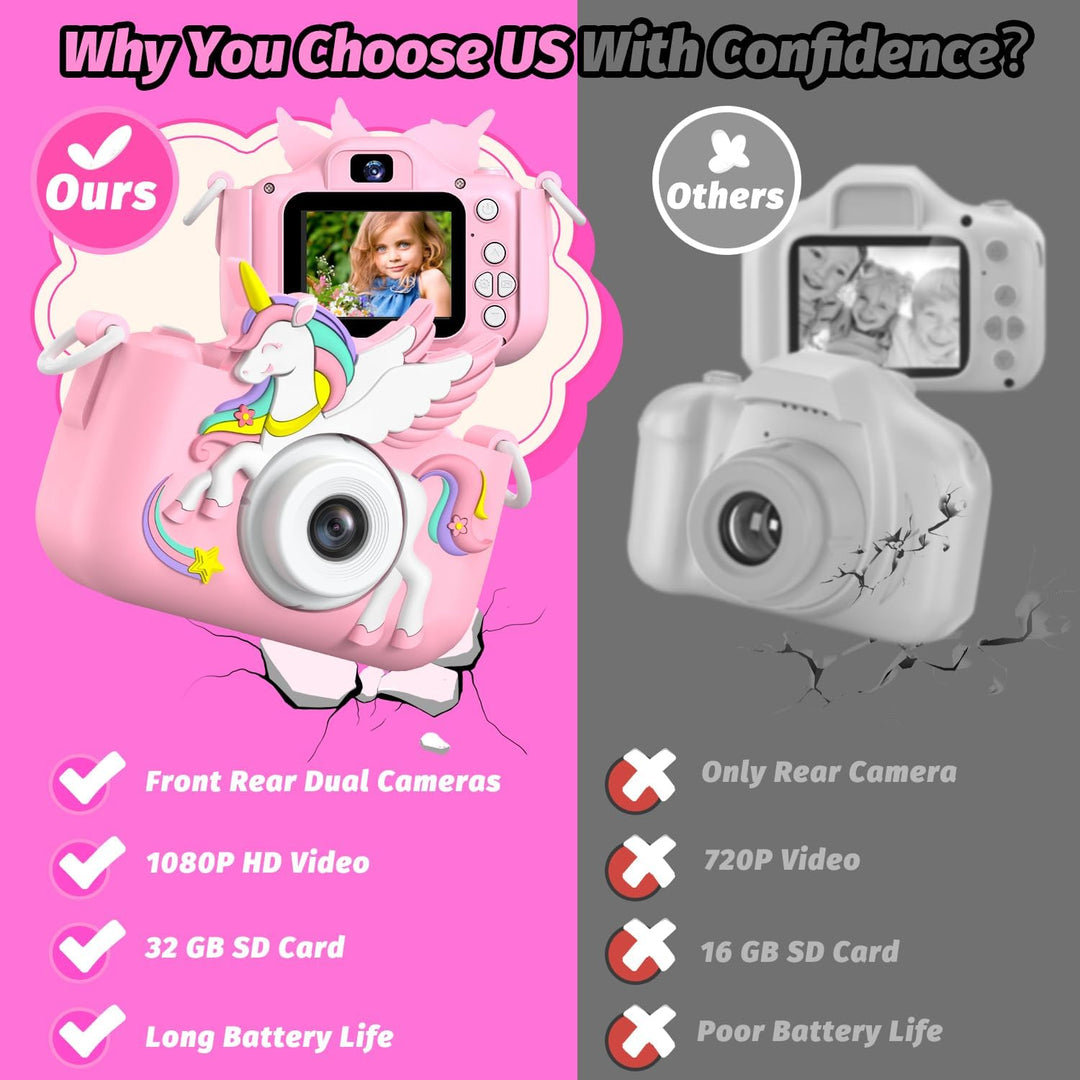 Cámara Mejorada para Niños y Niñas, Cámara Digital para Selfie con...