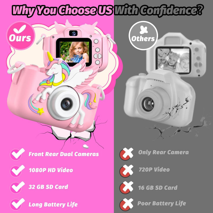 Cámara Mejorada para Niños y Niñas, Cámara Digital para Selfie con...