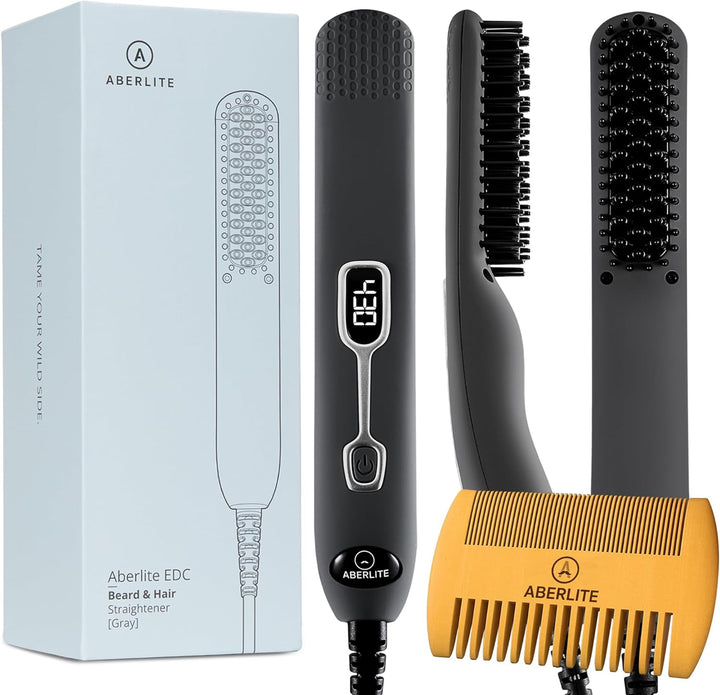 Aberlite EDC - Cepillo alisador de barba prémium - Peine alisador c...