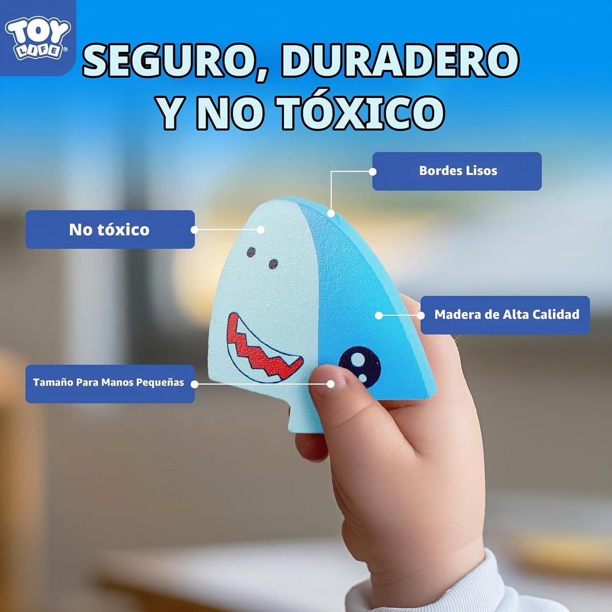 TOY Life - Rompecabezas de madera para niños pequeños de 2 a 4 años, rompecabezas de animales marinos para niños pequeños de 1 a 3 años, rompecabezas de madera, juguetes Montessori educativos, regalos