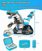 WhalesBot E7 Pro - Kit de robot de codificación y control remoto para niños de 8 años en adelante, programación Scratch y modular, set de juguete educativo de ingeniería científica con controlador