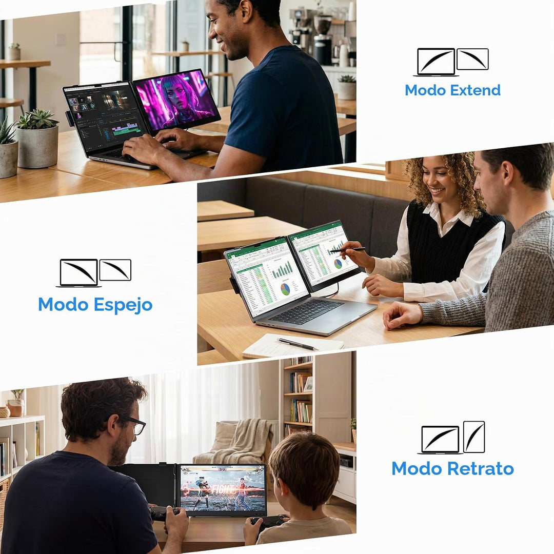 Extensor de pantalla para laptop, monitor portátil FHD 1080P de 14...