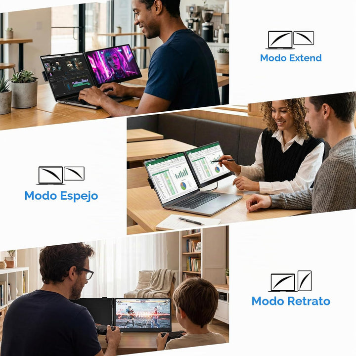 Extensor de pantalla para laptop, monitor portátil FHD 1080P de 14...