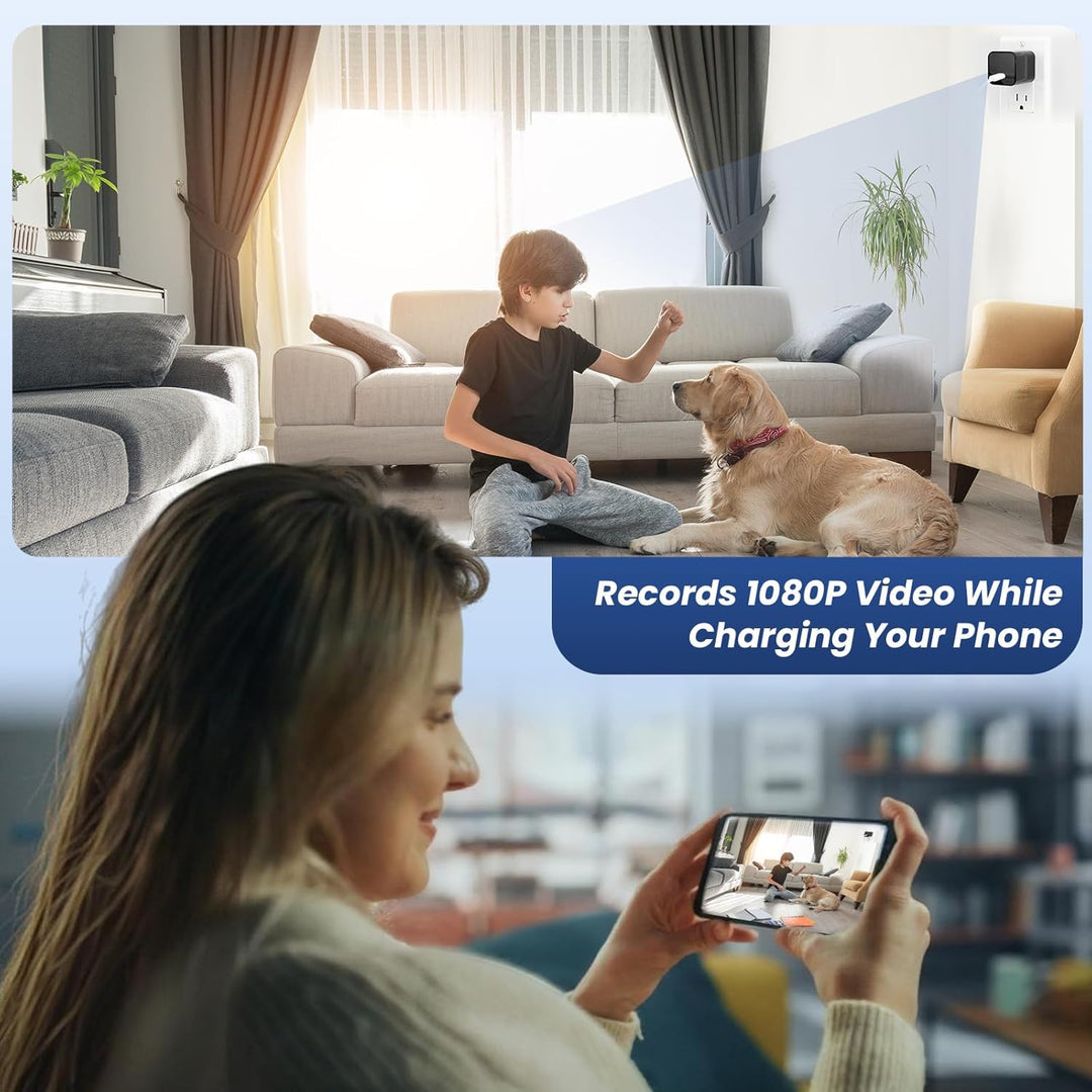 ZOGGCOX Cámara oculta 1080P WiFi con cargador USB cámara