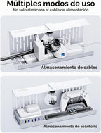 Bandeja de Gestión de Cables Sin Taladro para Debajo del Escritorio, Gestión de Cables de 14 pulgadas, Abrazadera Sin Perforaciones, Bandeja de Cables de Metal, Organizador de Cables, Cesta