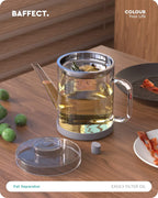 Baffect Separador de Grasa de Vidrio, Recipiente para Grasa de Tocino con Colador, Lata de Almacenamiento de Aceite de Freír para Cocina (1L / 4 Tazas)