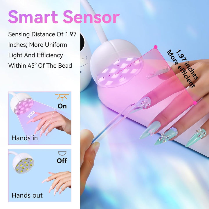 Makartt Lámpara de Uñas UV LED - Luz UV de Cuello de Cisne para Uña...