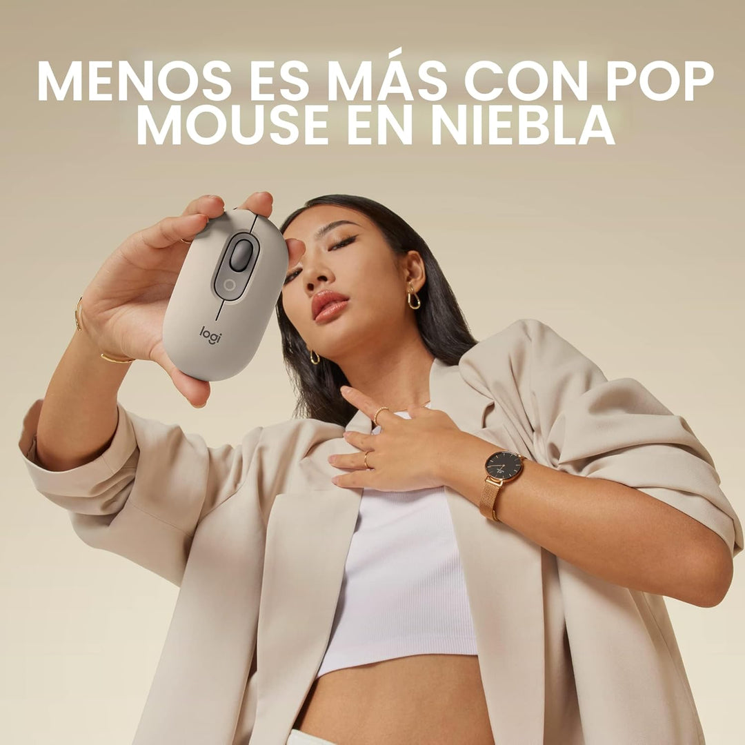Logitech POP Mouse, ratón inalámbrico con emojis personalizables, t...