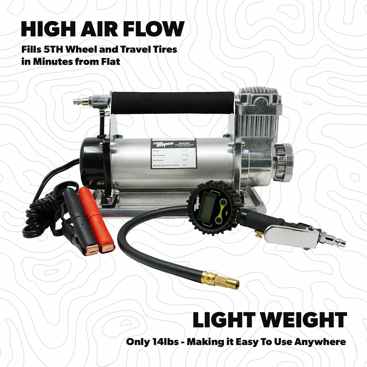 Compresor TireMinder RV AIR LITE - Diseñado para neumáticos de hast...