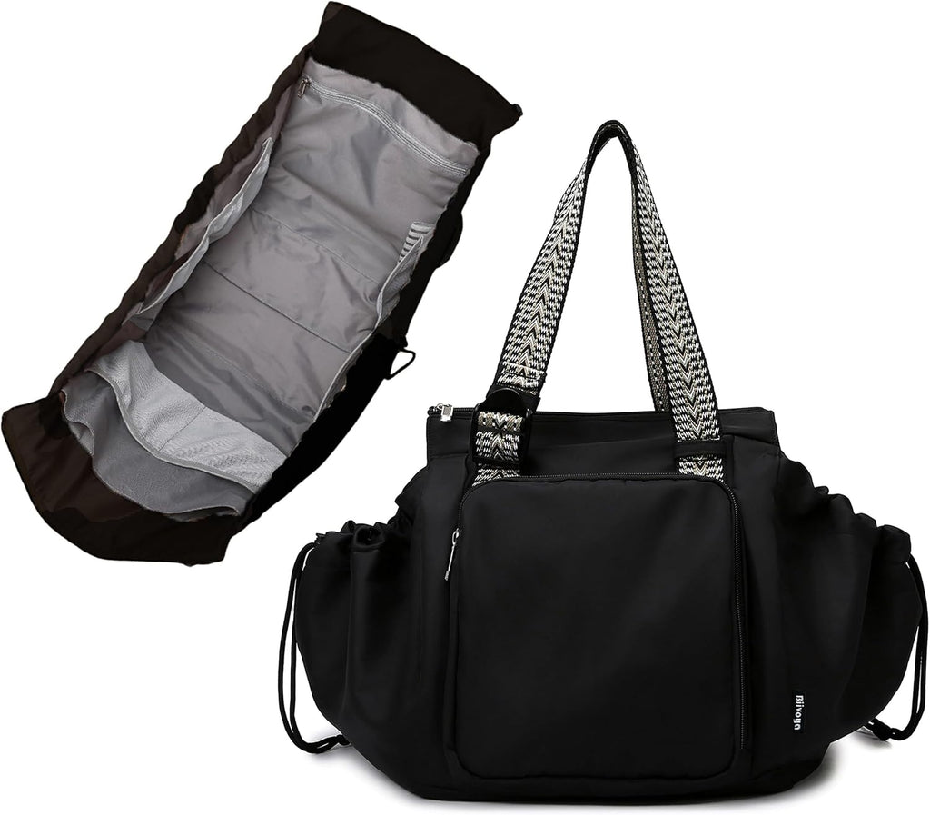 Bolsa de uso diario para mujer, espaciosa bolsa de pañales con 16 bolsillos, bolsa de viaje duradera, elegante bolsa de hombro de trabajo