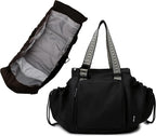 Bolsa de uso diario para mujer, espaciosa bolsa de pañales con 16 bolsillos, bolsa de viaje duradera, elegante bolsa de hombro de trabajo