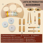 Juego de batería de madera para niños de 2 a 3 años Montessori Instrumentos Musicales Juguete