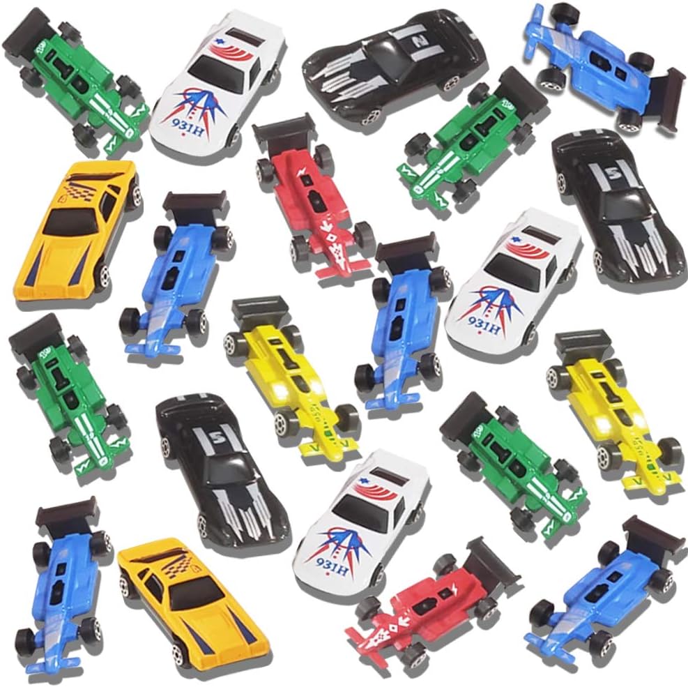 ArtCreativity Juego de 25 piezas de autos de juguete fundidos a presión, duradero, mini corredores en varios diseños, regalos de fiesta de cumpleaños geniales para niños, rellenos de bolsas de