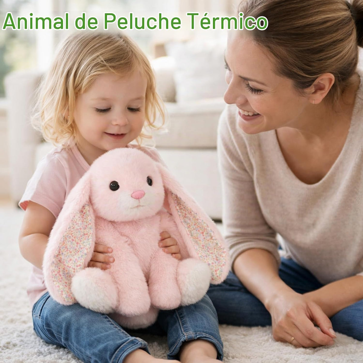 Easfan Juguete de peluche con peso de conejo para microondas para niños de