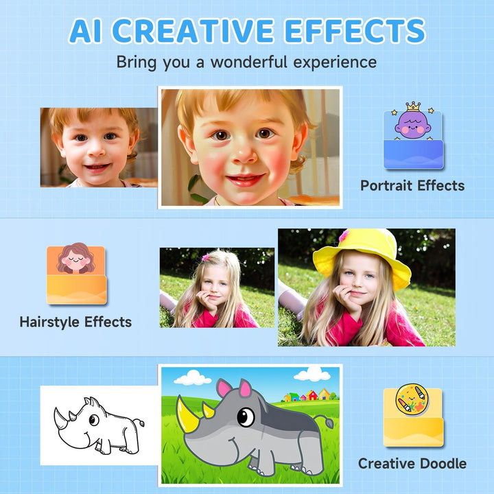 FieGsom Cámara inteligente de aprendizaje con IA para niños, cámara...