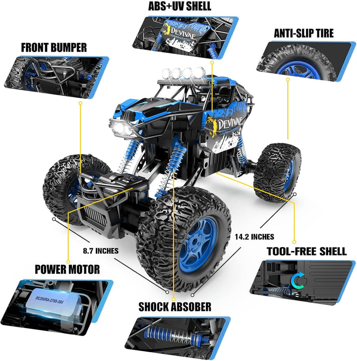 CROBOLL 1:12 Coche grande de control remoto para niños con función...