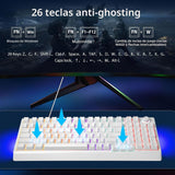 HUO JI Teclado mecánico para juegos con cable, 17 modos retroilumin...