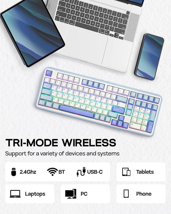 EPOMAKER TH99 Teclado mecánico inalámbrico de tres modos con baterí...
