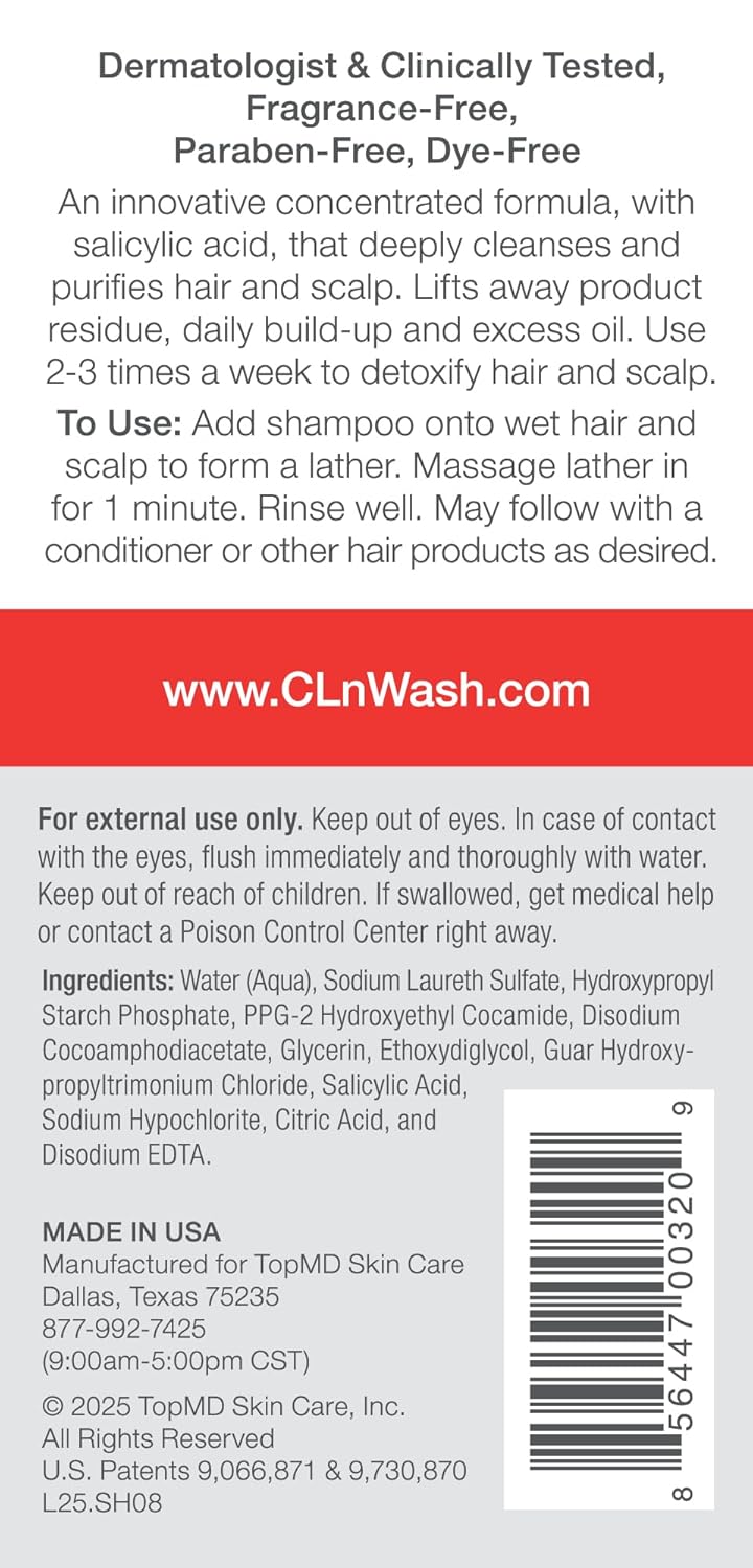 Champú CLN para cuero cabelludo propensos a folliculitis, dermatiti...