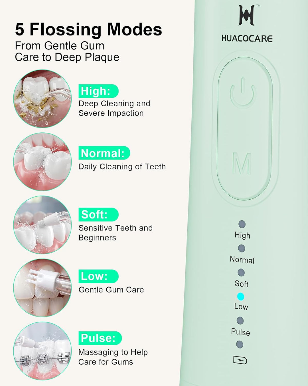 Kit de cuidado dental profesional mejorado: irrigador dental de 5 m...