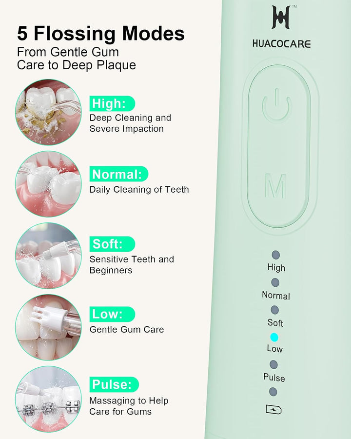 Kit de cuidado dental profesional mejorado: irrigador dental de 5 m...