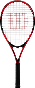 Wilson Federer - Raqueta de tenis recreativa para adultos, tamaño de agarre 3 - 4 3/8 pulgadas, rojo/blanco/negro