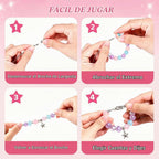 JeeMoien Kit de fabricación de pulseras con dijes para niñas de 5, 6, 7, 8-12, kit de pulseras de la amistad, kit de fabricación de joyas para manualidades, regalo de cumpleaños, juguete para 6, 7, 8